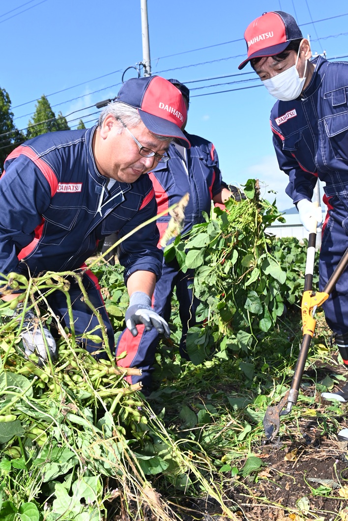 「作州黒枝豆」の収穫や調整支援 岡山ダイハツ地域貢献へ