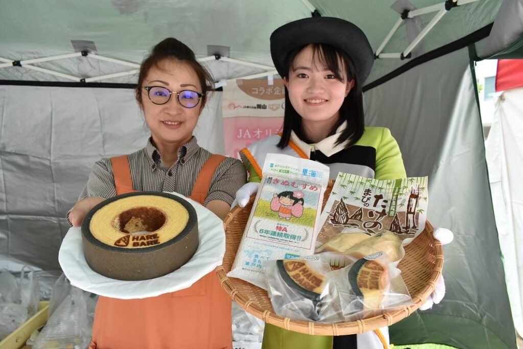 特産タケノコ使って復興支援「真備の竹炭バームクーヘン」開発