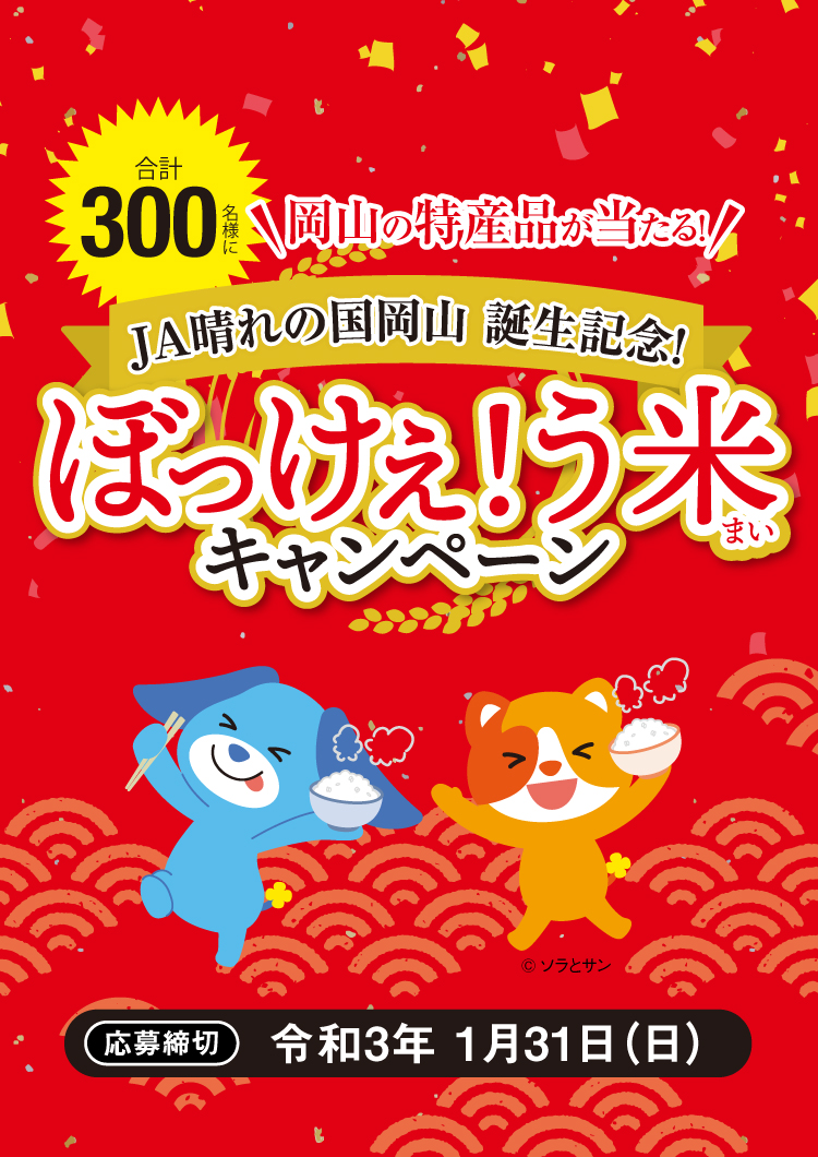 JA晴れの国岡山 誕生記念　ぼっけぇ！う米 キャンペーン