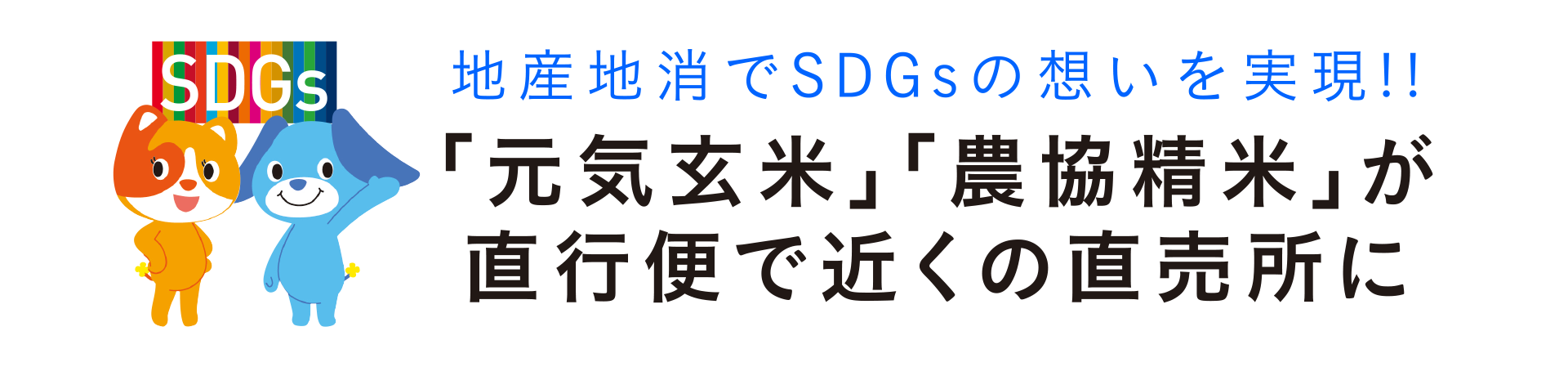 地産地消でSDGsの想いを実現!!「元気玄米」「農協精米」が直行便で近くの直売所に