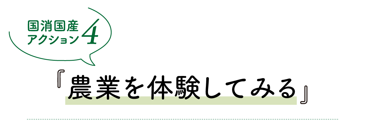 国消国産アクション4 農業を体験してみる