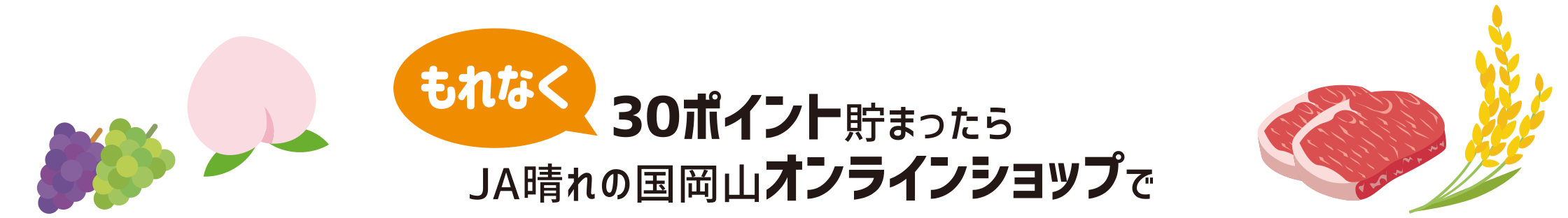 30ポイント貯まったら、JA晴れの国岡山のオンラインショップで