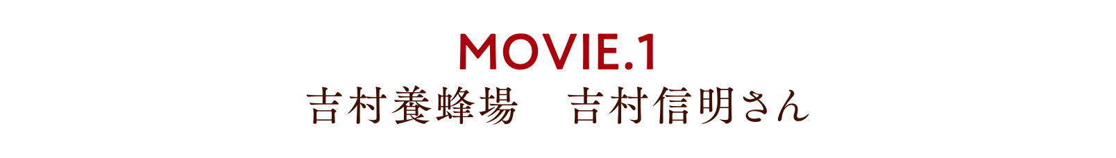 MOVIE.1 吉村養蜂場　吉村信明さん