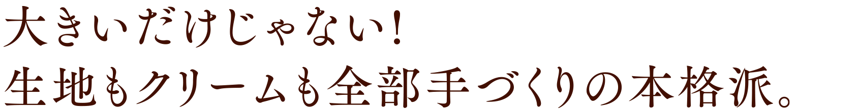 大きいだけじゃない!!生地もクリームも全部手づくりの本格派。