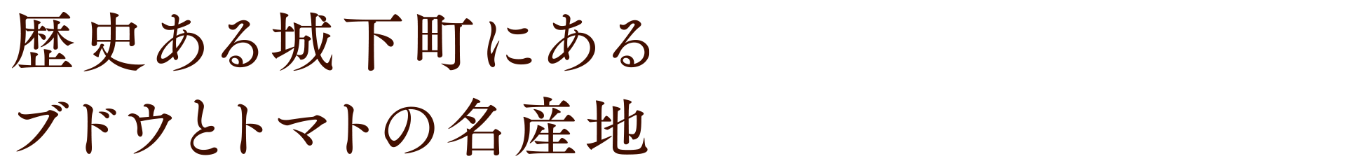 歴史ある城下町にあるブドウとトマトの名産地