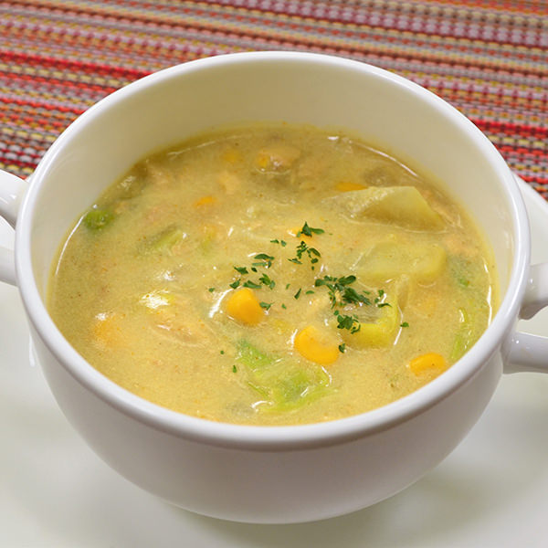 白菜のカレーミルクスープの写真