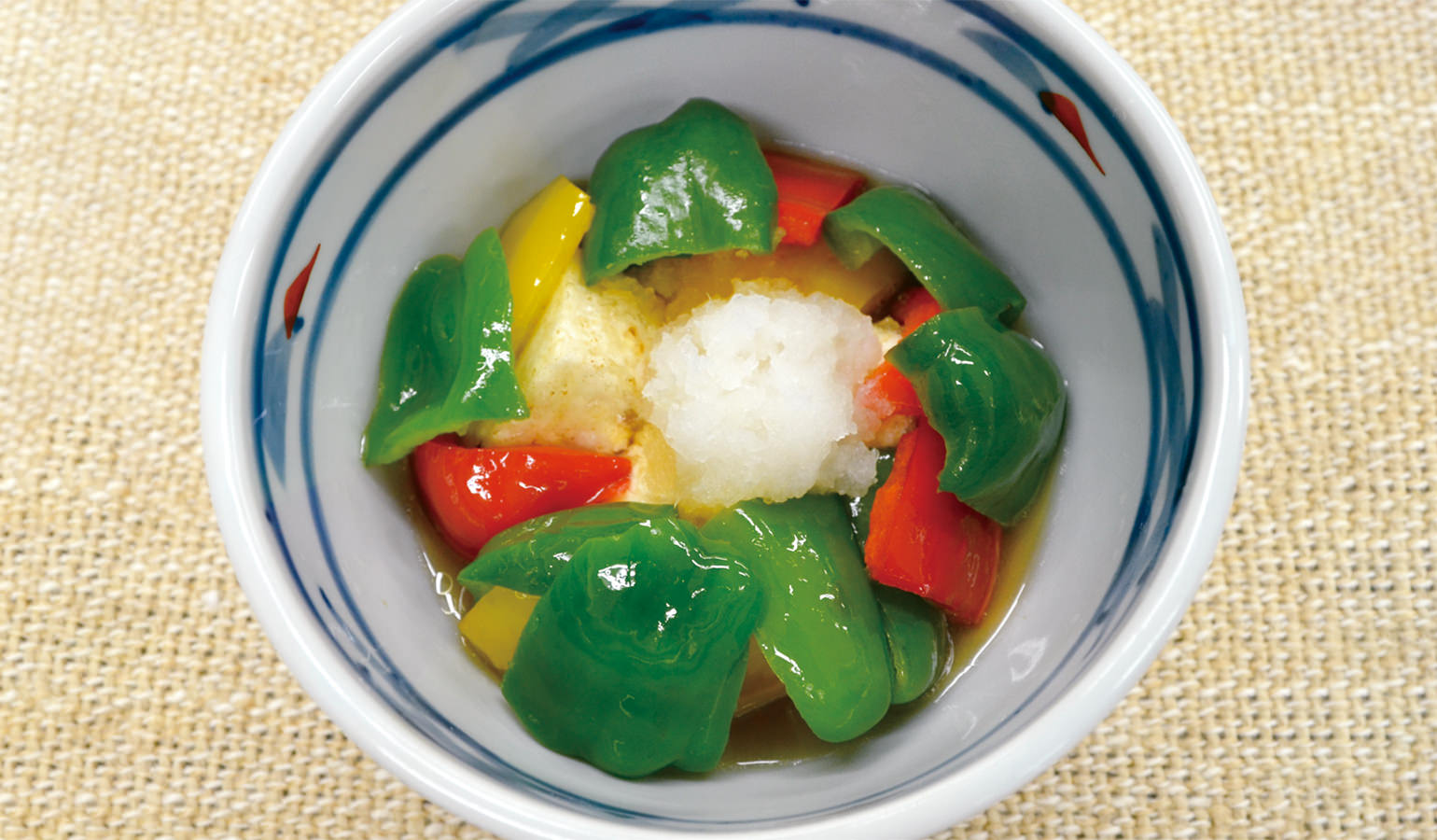 ピーマンと豆腐の揚げだしの写真
