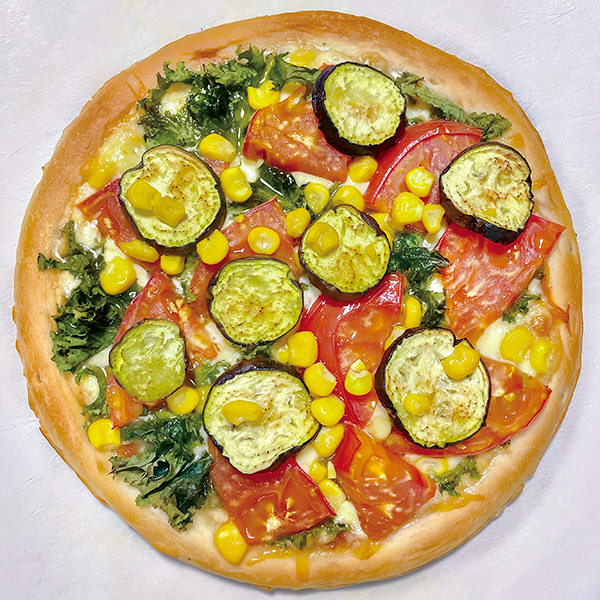 エンダイブの彩り野菜ピザの写真