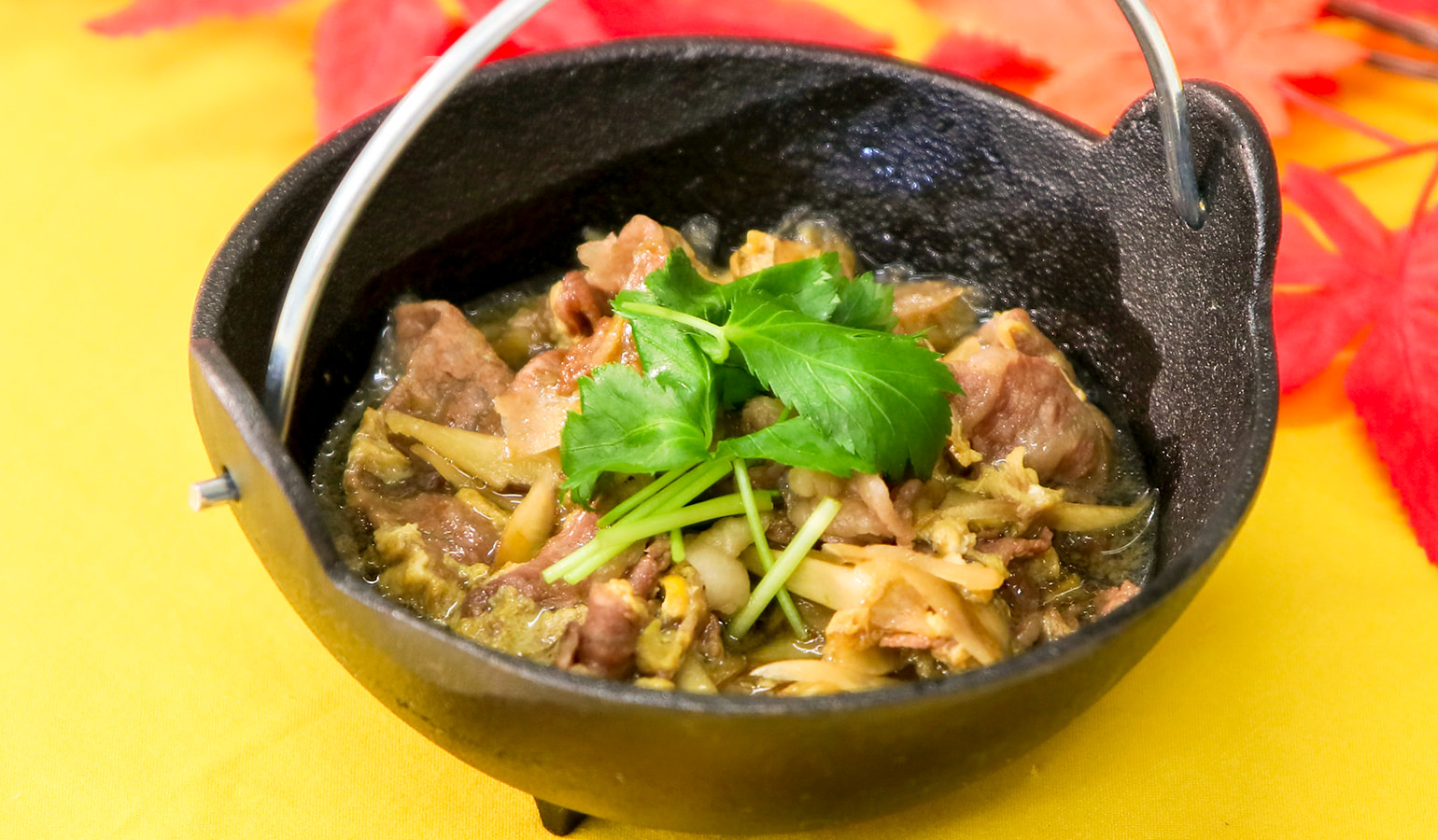 明治ごんぼうと牛肉の柳川風の写真