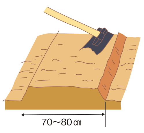 畑の準備・種まきの図