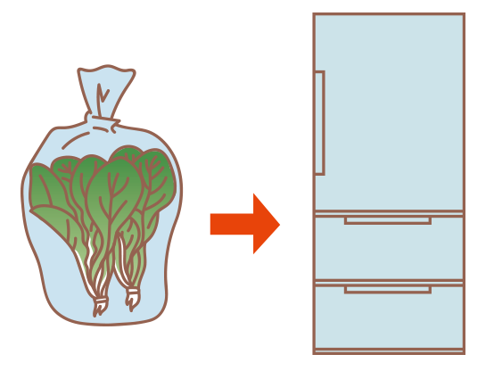 冷蔵庫での保存の図