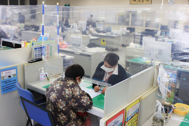 勝央支店の対策の様子