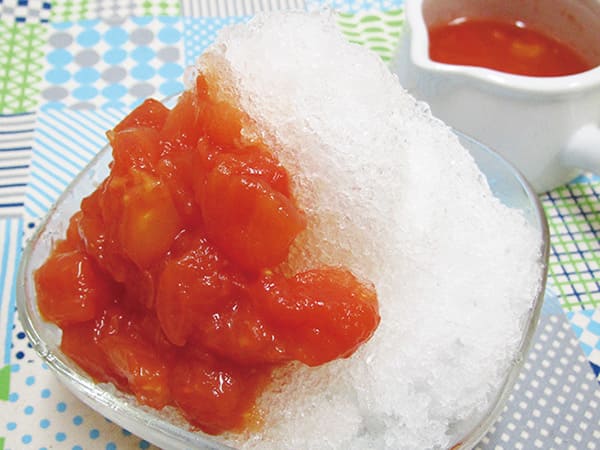 トマトのかき氷の写真
